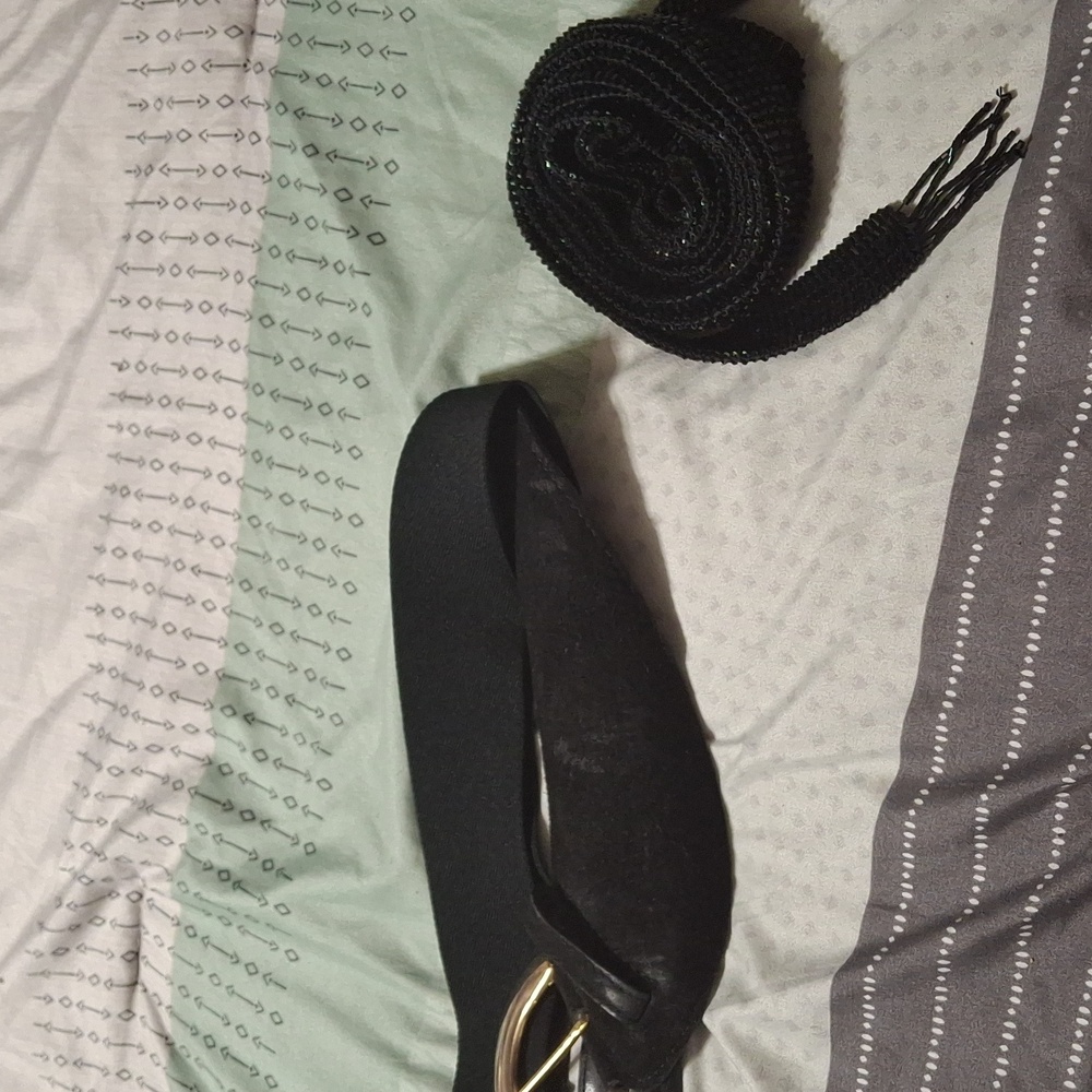 Elegant Women's Black Belt Set Of 2
